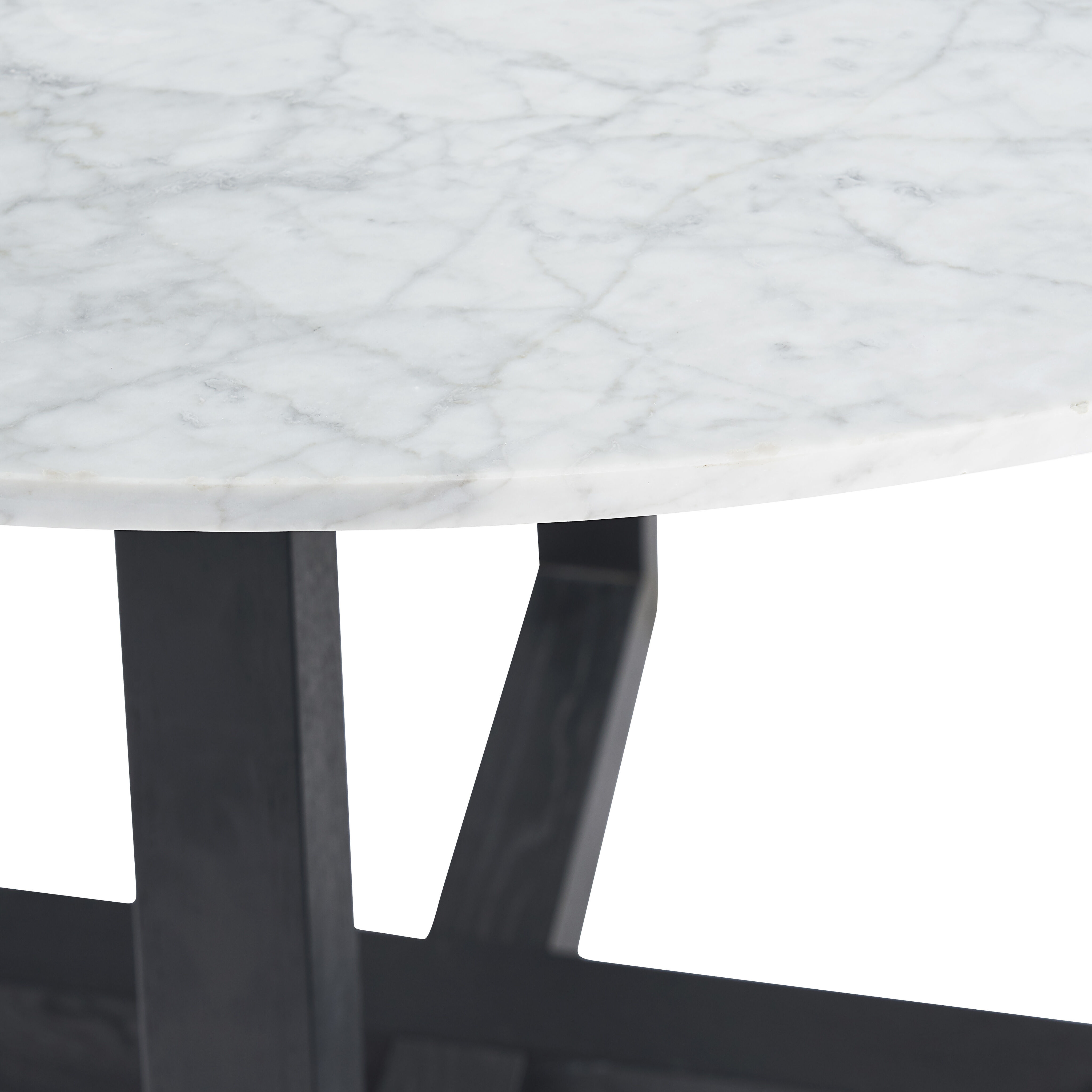Zola 51.25 X 30 inch White / Black Dining Table